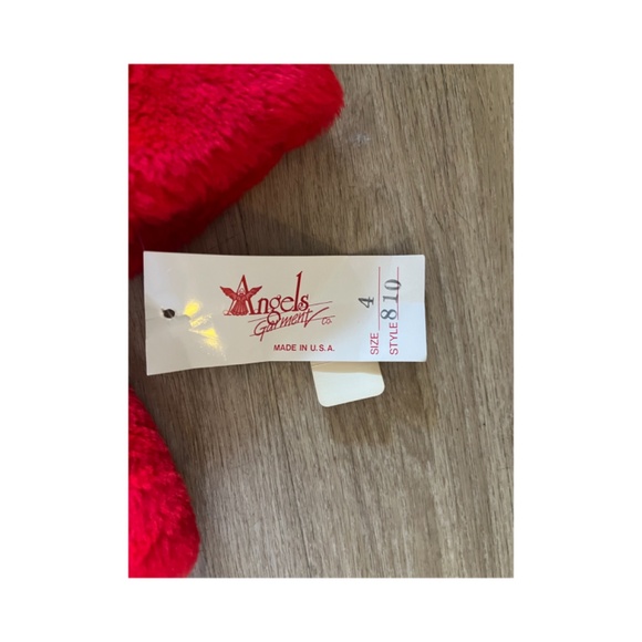 Vintage with tags Red Fur Faux Holiday Winter Coat special occasion size 4 - Picture 3 of 7